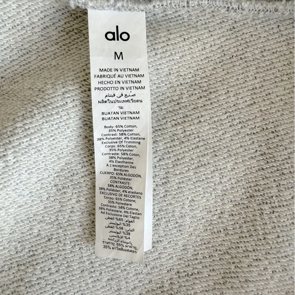 ALO Yoga Routine Cropped Zip Hoodie Jacket in Athletic Heather Grey - Picture 12 of 13